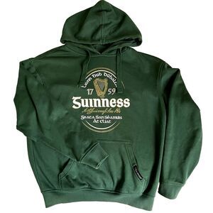 Guinness Beer Hoodie Sweatshirt Green Dublin Ireland 1759 Pockets M L Men Unisex